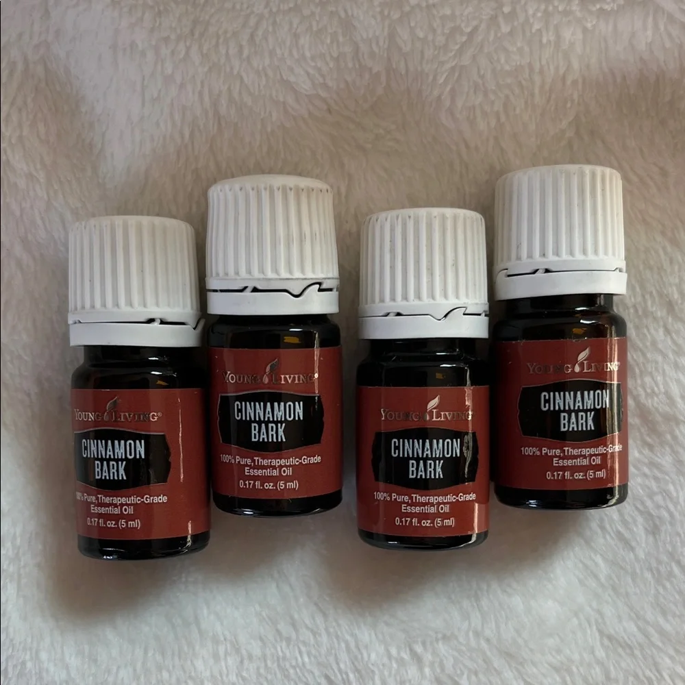 Young Living Cinnamon Bark Essential Oil Bottles - White & Brown